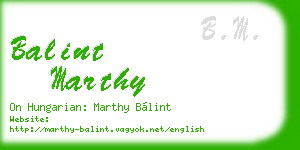 balint marthy business card