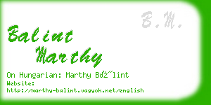 balint marthy business card